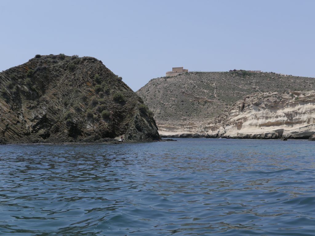 Isla Negra with the Castle of San Juan de los Terreros in the background